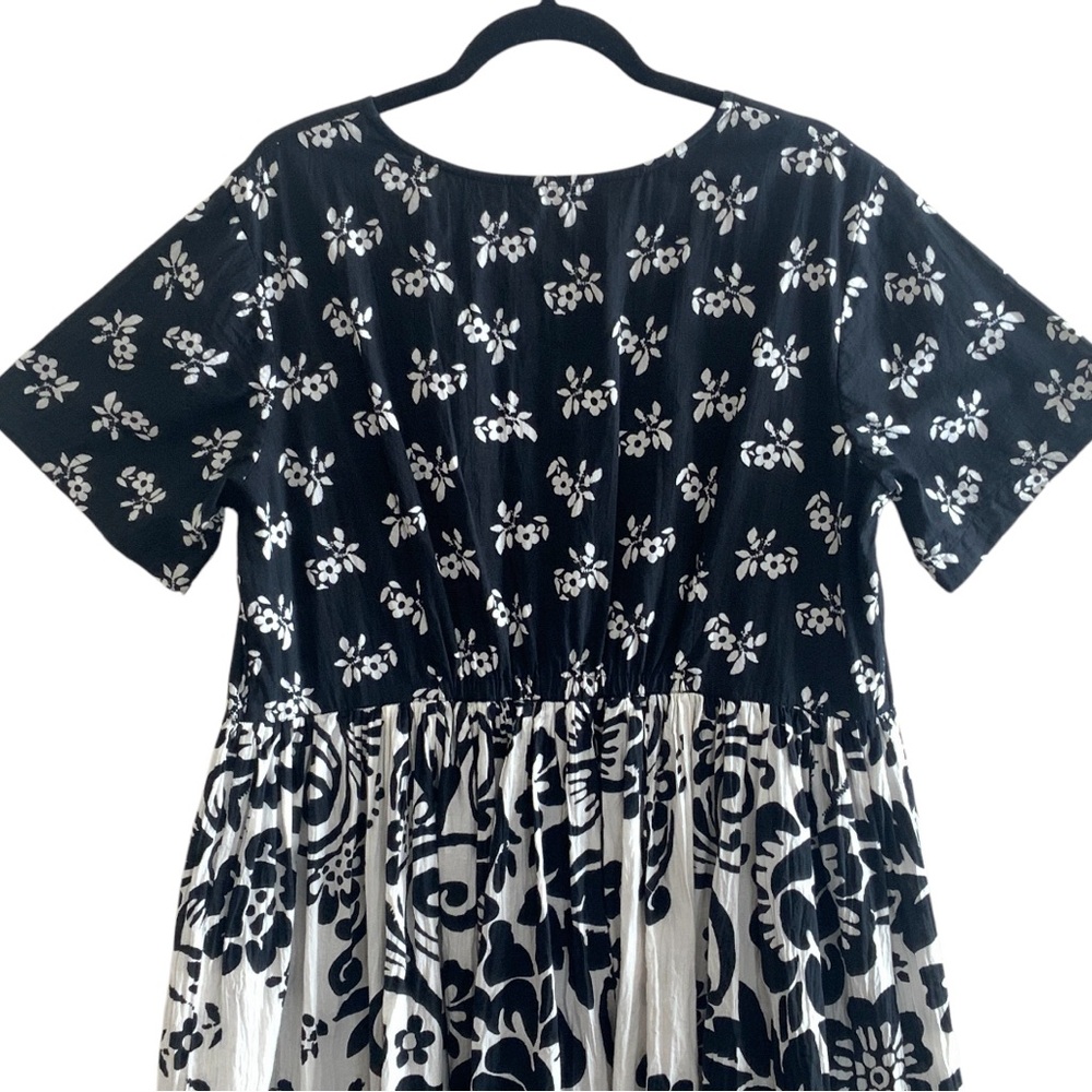 Vintage 90’s Phool Black White Wallpaper Print Cotton Dress Women’s Size XLarge - Picture 11 of 16